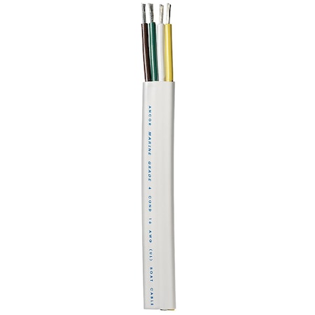Ancor Trailer Cable - 16/4 AWG - Yellow/White/Green/Brown - Flat - 300 154030